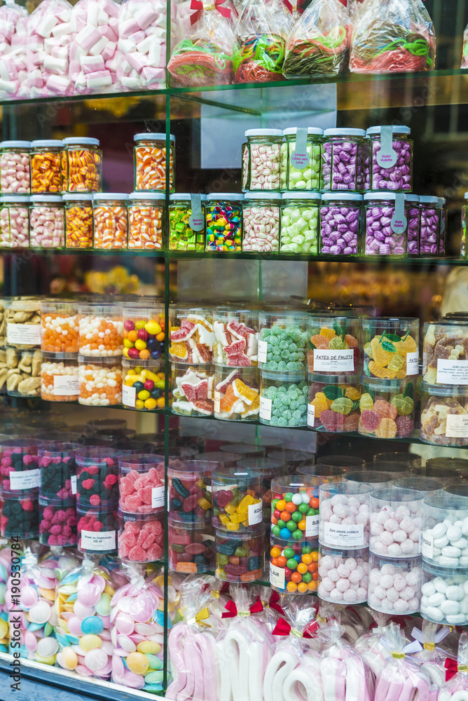 Display of a candy shop in Bruges, Belgium