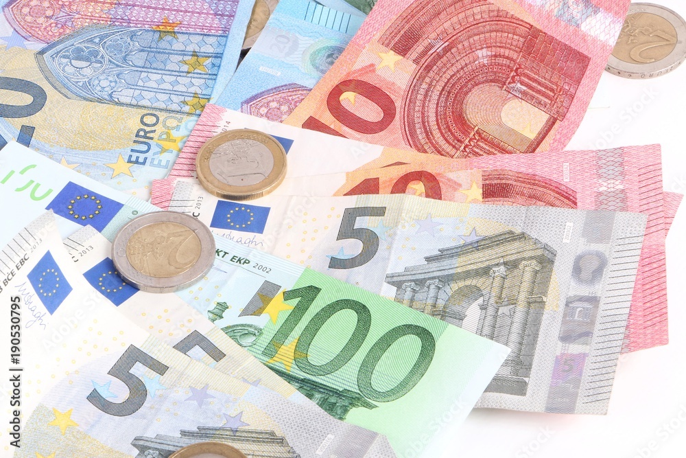 verschiedene Euros liegen im Studio verschiedene Euros liegen im Studio