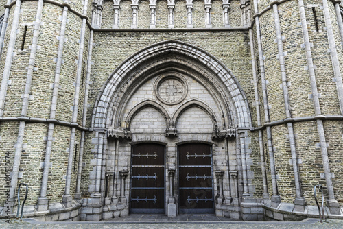 Facade of Saint-Salvator Cathedral in Bruges, Belgium