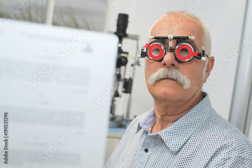 man having an eye test