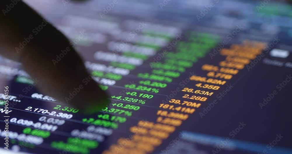 Stock stock graph on screen Stock stock graph on screen