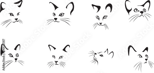 cat, portrait, graphic image, black, portraits of cats