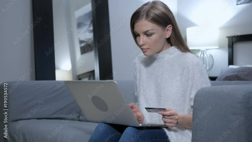 Woman Excited for Successful Online Shopping Woman Excited for Successful Online Shopping