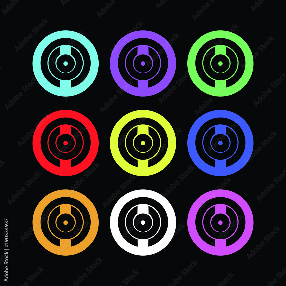 Power button logo/icon design. On black