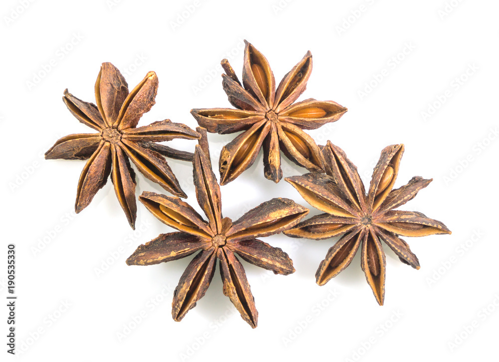 anise and seeds isolated on white background, with clipping path anise and seeds isolated on white background, with clipping path