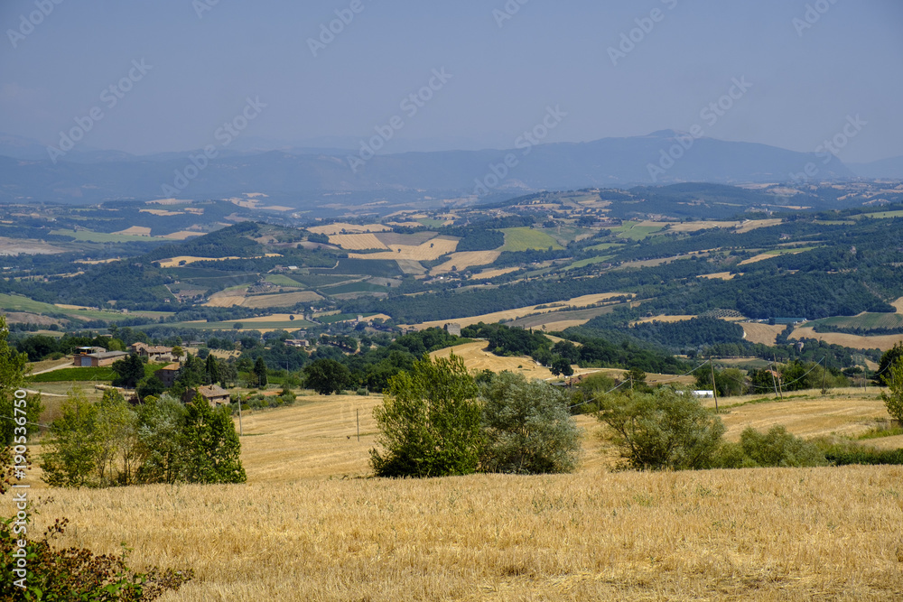 Country landscape from Orvieto to Todi, Umbria, Italy