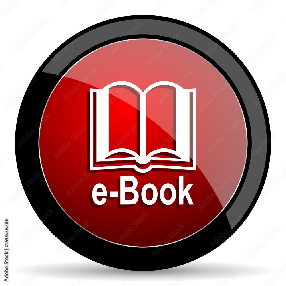 Book vector icon. Modern design red and black glossy web and mobile applications button in eps 10 Book vector icon. Modern design red and black glossy web and mobile applications button in eps 10