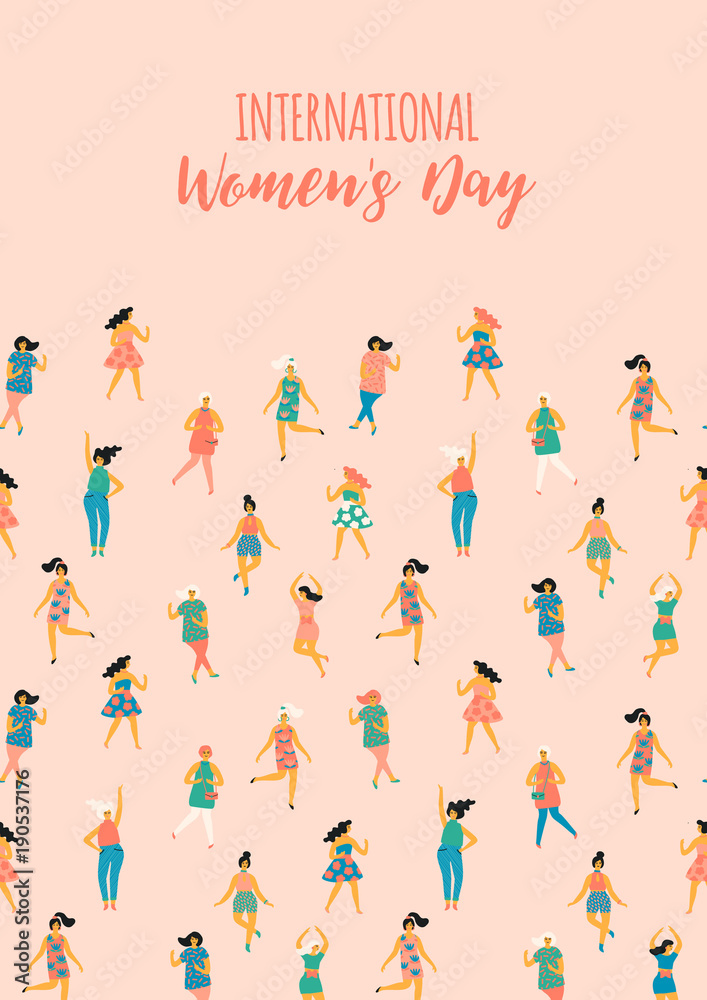 International Womens Day. Vector template.