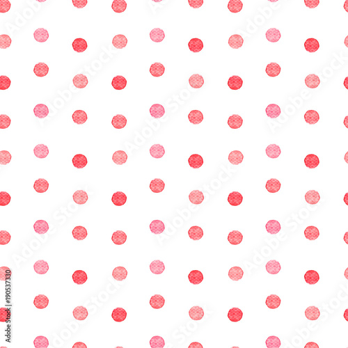 Seamless pattern of dots painted with watercolors.