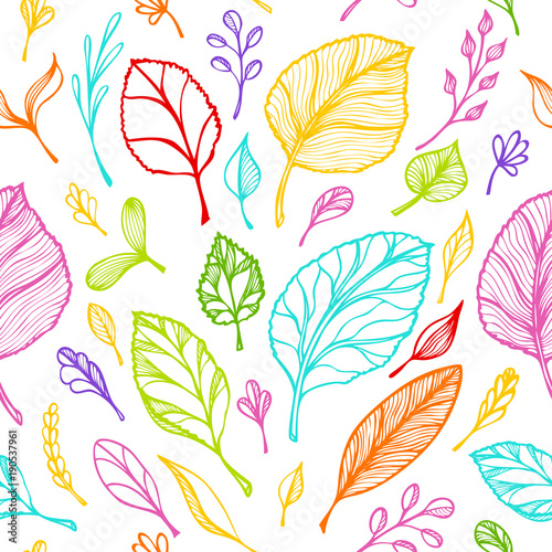 Obrazy do salonu z kolorowymi motywami roślinnymi w stylu doodle
