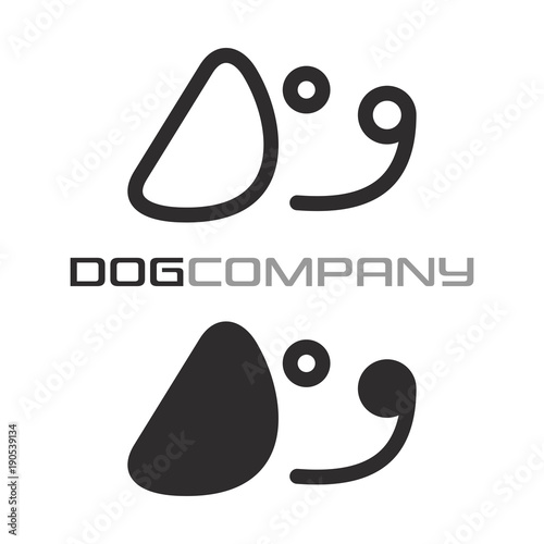Modern text dog logo