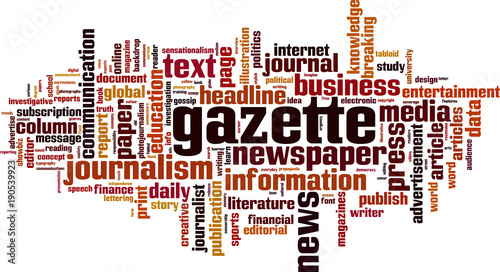 Gazette word cloud concept