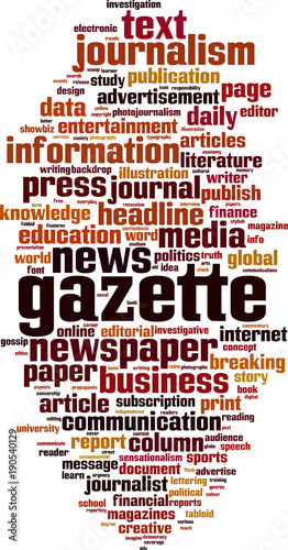 Gazette word cloud concept