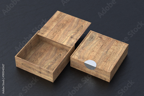 Two wooden boxes with sliding lid