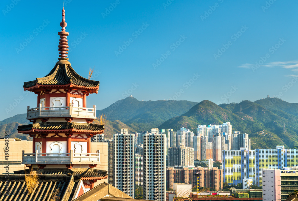 Fototapeta premium Pagoda at Po Fook Hill Columbarium in Hong Kong