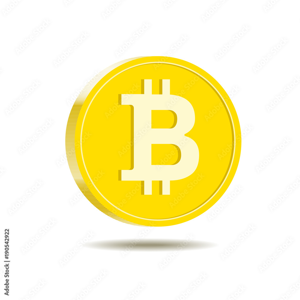 Golden bitcoin digital cryptocurrency, vector illustration Golden bitcoin digital cryptocurrency, vector illustration