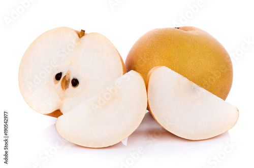 closeup pear on white background