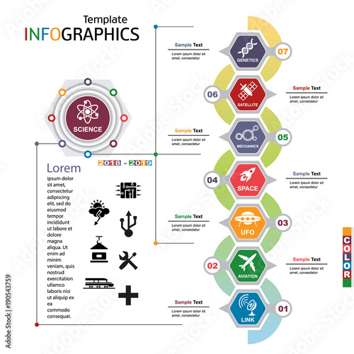 Infographic template. science, technology
