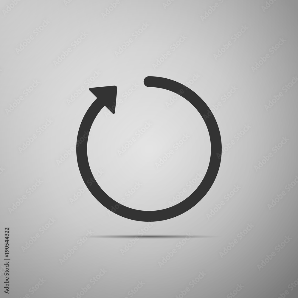Refresh icon isolated on grey background. Flat design. Vector Illustration Refresh icon isolated on grey background. Flat design. Vector Illustration