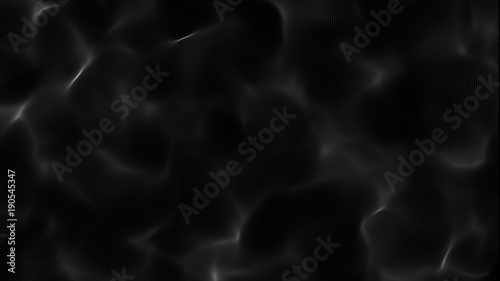 Abstract glowing waves on black background. Fantasy fractal texture