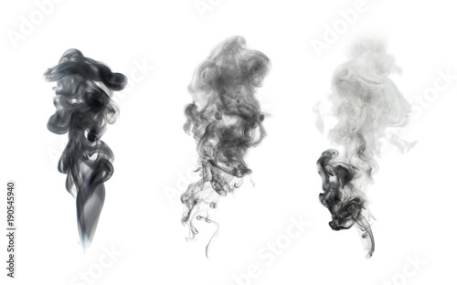 white smoke isolated on black