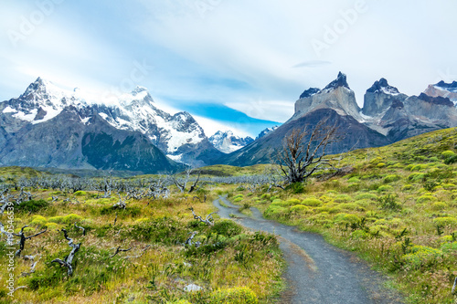 National park Torres del Paine mountains and road landscape, Patagonia, Chile, South America   © Iuliia Sokolovska