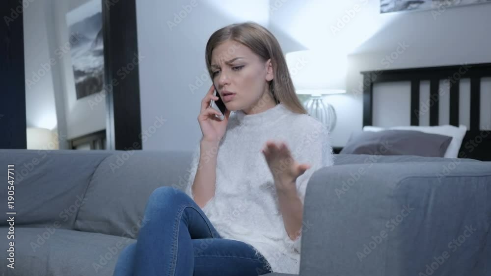 Arguing Angry Woman Talking on Phone, Discussing Arguing Angry Woman Talking on Phone, Discussing