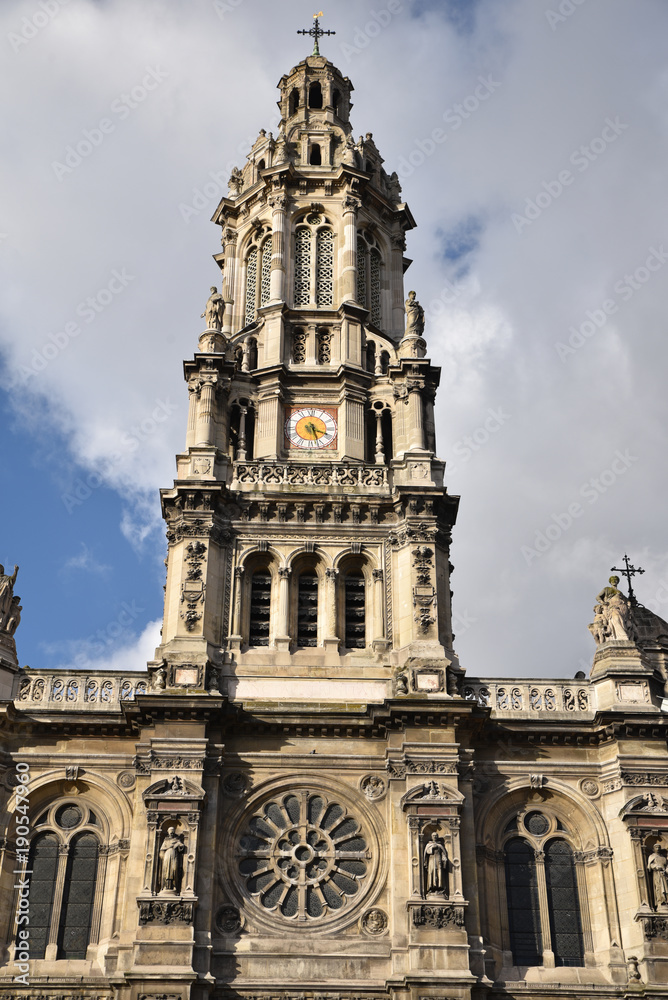 Clocher de l'église de la Trinité à Paris, France