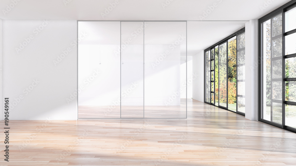 Obraz premium Modern bright interiors 3D rendering illustration
