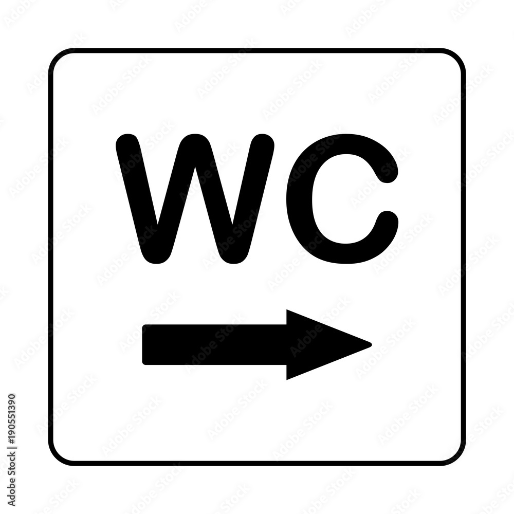 WC Toilet door plate icon. Simple bathroom plate WC Toilet door plate icon. Simple bathroom plate