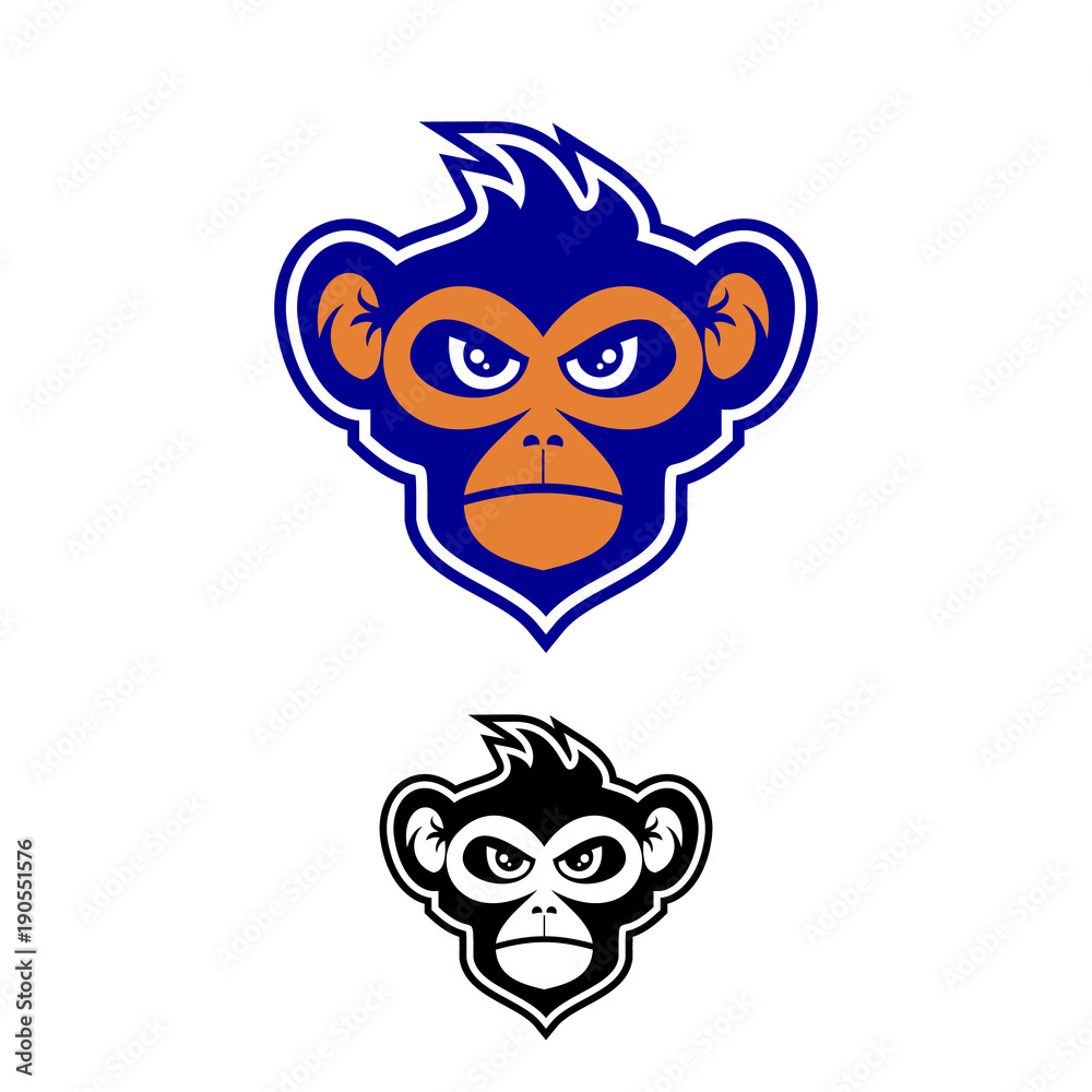 monkey and gorilla logo vector illustrations object