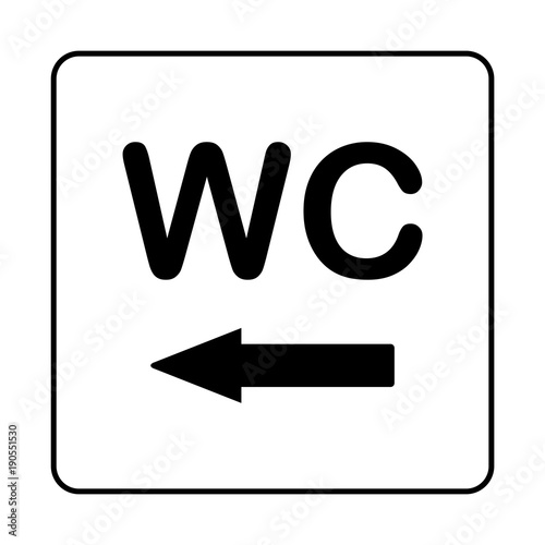 WC Toilet door plate icon. Simple bathroom plate