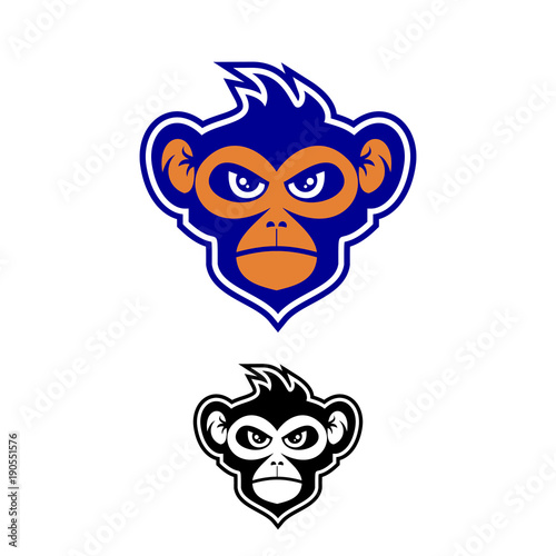monkey and gorilla logo vector illustrations object