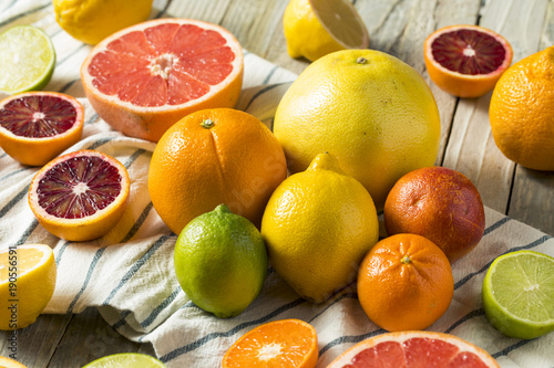 Fototapeta Naklejka Na Ścianę i Meble -  Assorted Raw Organic Citrus Fruit