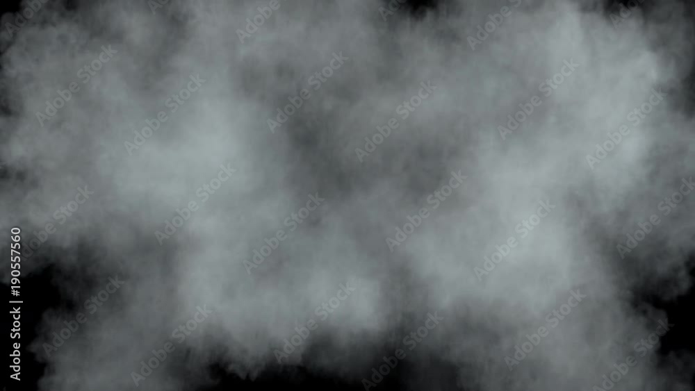 Middle size trotyl explosion near camera / smoke puff / dust puff. Separated on pure black background, contains alpha channel.