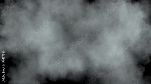 Middle size trotyl explosion near camera / smoke puff / dust puff. Separated on pure black background, contains alpha channel.