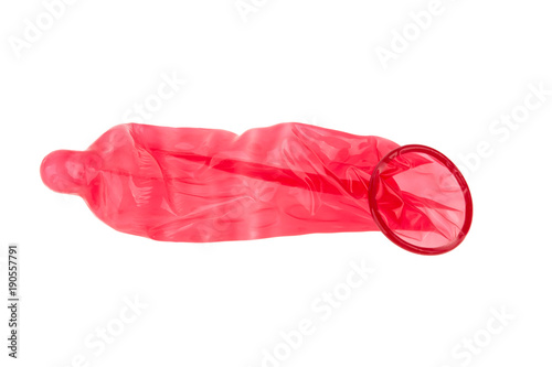 condom used isolated on white background