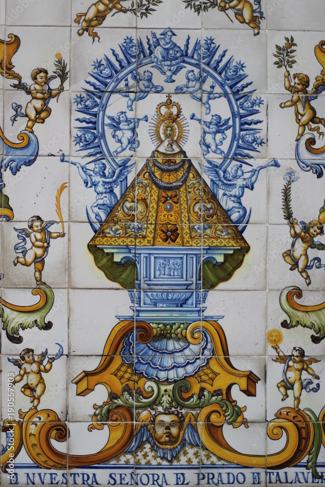 Ceramic tiles from Talavera, Virgen de Prado,
