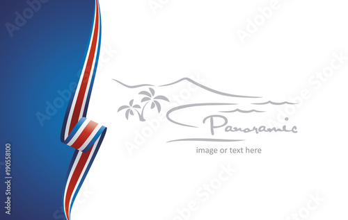 Costa Rica abstract flag brochure cover poster wall mural background vector