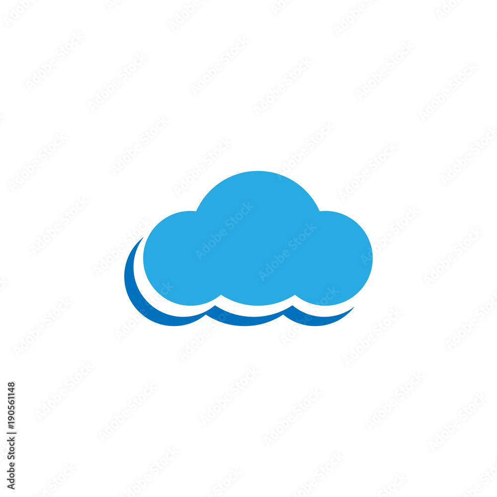Clean blue cloud template vector Clean blue cloud template vector