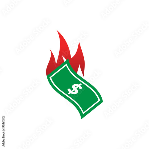 Unique creative burned dollar graphic template vector