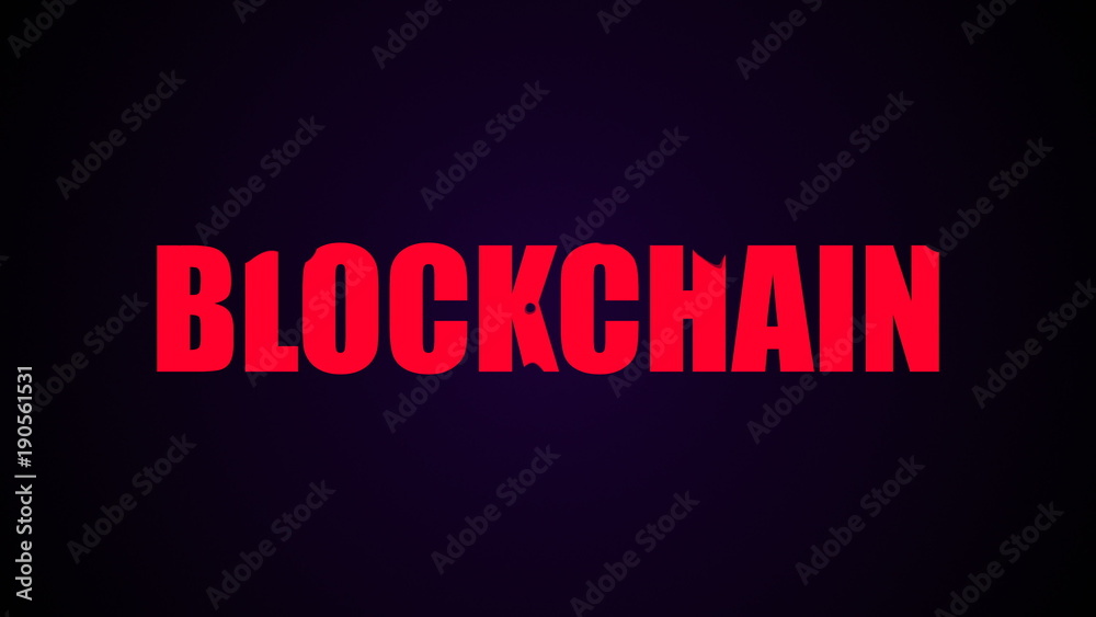 Blockchain text. Abstract background. Digital 3d rendering Blockchain text. Abstract background. Digital 3d rendering