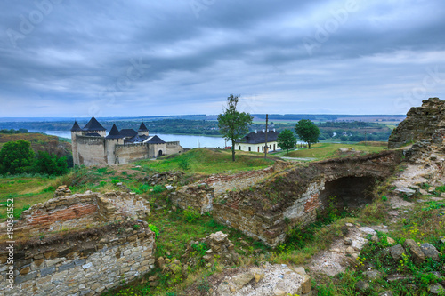 Ancient medieval Khotyn castle located on the right bank of the Dniester River. Khotyn. Chernivtsi region. Ukraine