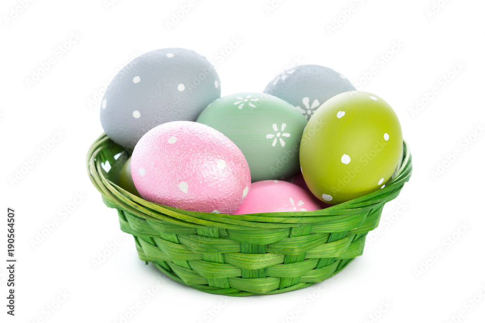easter eggs isolated on white