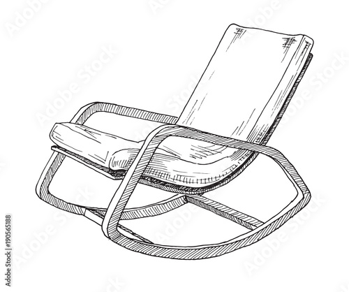 Rocking chair isolated on white background. Sketch a comfortable chair. Vector illustration