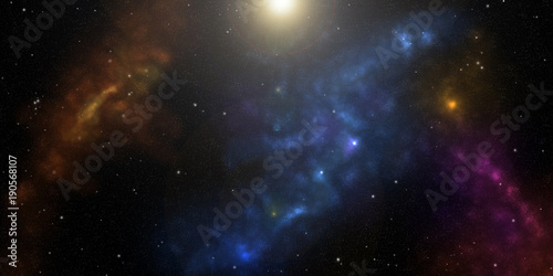 Stars and nebulas. Sci-fi background