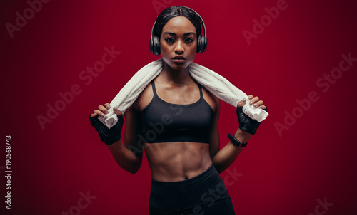 Fototapeta Naklejka Na Ścianę i Meble -  Female relaxing after workout