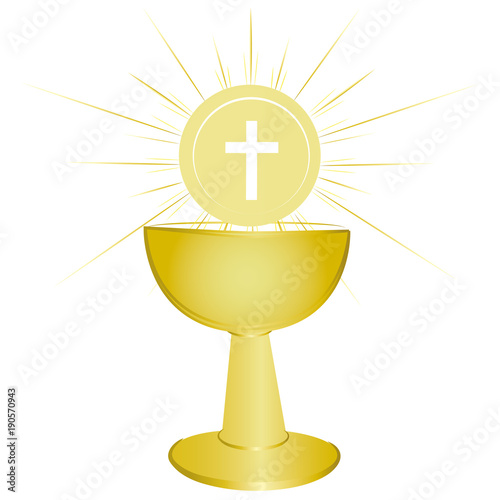 Gold chalice - holy communion symbol.