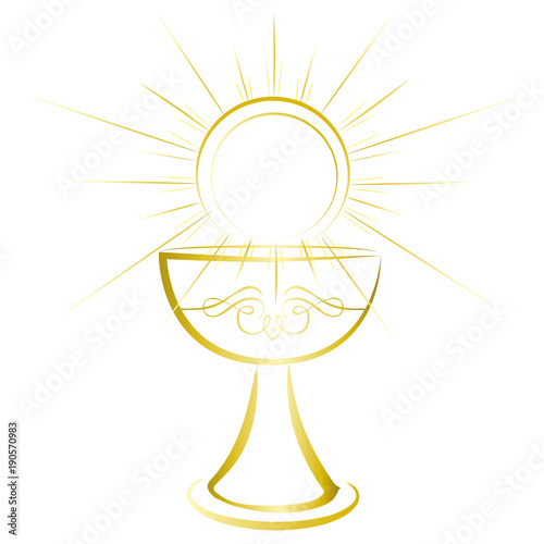First holy communion symbol - gold chalice.