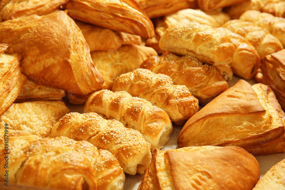 Variety of freshly baked puff pastries